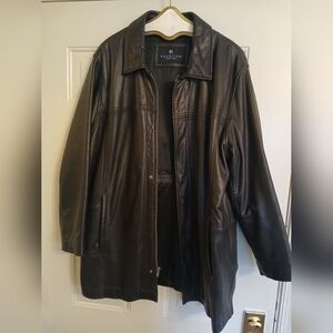 Kenneth Cole Black Leather Trench Coat